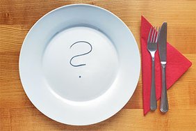 Teller mit Fragezeichen Teller mit Fragezeichen